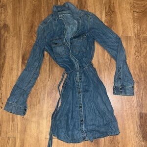 3/$15 GAP 1969 Blue Denim Jean Belted Dress Size SOLD XS